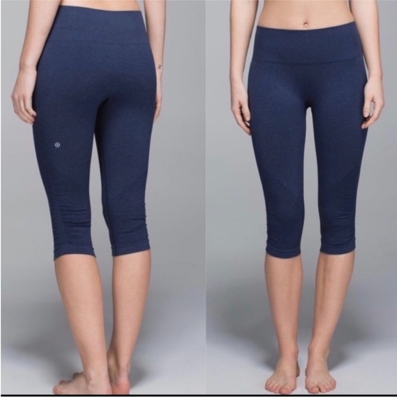 lululemon In The Flow Seamless Crop Legging Inkwell - Picture 1 of 8